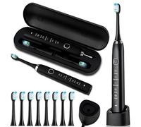 Sonic Electric Toothbrush Electric Toothbrushes Adults 8 Brush Heads Travel Case Wireless Charging 5 Cleaning Modes 2 Minute Smart Timer Sonic Toothbrushes Ultra Whitening IPX7 Waterproof