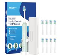 Sonic Electric Toothbrush for Adults and Kids, 47,000 VPM with 5 Modes and 3 Intensities, Travel Toothbrush with Case, 3 Hours Charge for 60 Days, Built-in Smart Timer Light Green