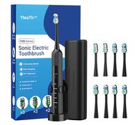 Sonic Electric Toothbrush for Adults and Kids, 50,000 VPM with 5 Modes and 3 Intensities, Travel Toothbrush with Case, 3 Hours Charge for 60 Days, Built-in Smart Timer Black