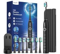 Sonic Electric Toothbrush for Adults and Kids - Sonic Toothbrush with 8 Toothbrush Heads (3 Types) and 5 Modes, 120 Days Battery Life, 50000 VPM, Travel Case and Wall Holder, 2 Minute Timer, USB C