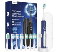 Sonic Electric Toothbrush for Adults and Kids - Sonic Toothbrush with 8 Toothbrush Heads, 90 Days Battery Life, 50,000 VPM, 5 Cleaning Modes with Teeth Whitening, Travel Case, 2 Minute Smart Timer