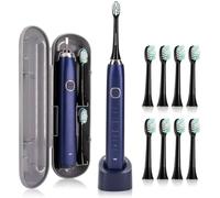 Sonic Electric Toothbrush for Adults with 5 Cleaning Modes, 2-Minute Smart Timer, 60-Day Long Battery Life, Rechargeable Toothbrush with W-Shaped Rounded Bristles for Sensitive Teeth and White Cleanin