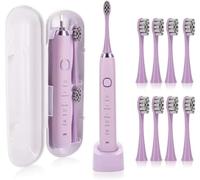 Sonic Electric Toothbrush for Adults with 5 Cleaning Modes, 2-Minute Smart Timer, 60-Day Long Battery Life, Rechargeable Toothbrush with W-Shaped Rounded Bristles for Sensitive Teeth and White Cleanin