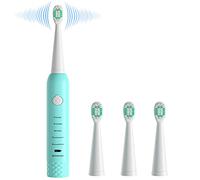 Sonic Electric Toothbrushes for Kids-5 Modes with Smart Timer, Waterproof USB Charging Rechargeable Ultrasonic Toothbrushes, 4 Replacement Brush Heads, Adults Power Toothbrush