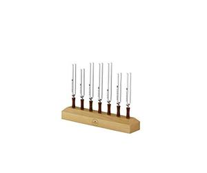 Sonic Energy Chakra Tuning Fork Set - 7 Pieces - For Meditation, Therapy, Home - Includes Wooden Stand and Cotton Bags (TF-SET-CHA-7)