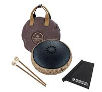 Sonic Energy Meinl MOSTD1BK Medium Steel Tongue Drum in H Minor, 8 Tones + Keepdrum Microfibre Cloth