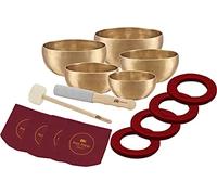 Sonic Energy Universal Singing Bowls - 5 Piece Singing Bowls Set for Meditation - Includes 5 Bowls, 2 Mallets, Fabric Covers, Felt Rings (SB-U-2950)
