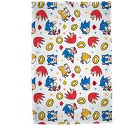 Sonic The Hedhehog Official Fleece Throw Blanket | Super Soft, Sonic the Hedgehog Design | Warm Super Soft Feel White Throw | Perfect for Home, Bedroom, Sleepovers & Camping | Size 100 x 150cm