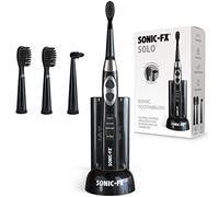 Sonic-FX Solo Electric Toothbrush - 3 Brushing Modes - with Intelligent Auto-Timer, Includes 2 Tooth Brush Heads, and 1 Interdental Head, Rechargeable, Electronic Charging/Storage Base (Black)