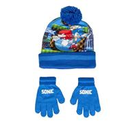 Sonic Unisex Kid's Hat and Gloves Set Cap, Blue, One Size