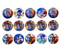Sonic (Hedgehog) 3 Movie Personalised Edible Icing Cake Topper - Round, Costco, Rectangle and Matching Cupcake Toppers, Birthday Decoration (4. Cupcake Toppers)