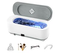 Sonic Jewellery Cleaner Machine Portable Bath Jewellery Cleaner Ultrasonic with Blue Light 500ml 47khz Professional Glasses Cleaner USB Rechargeable for Cleaning Gold Silver Jewelry Rings Dentures