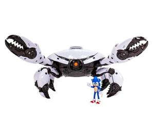 Sonic Movie 3 Crab Mech Battle Playset with 6.3 cm Sonic the Hedgehog 3 Action Figure, Officially Licensed Collectable Toy with Pinching Claws, Moveable Legs, Extending Eye, Perfect Sonic 3 Toy