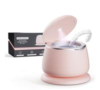 Sonic Odyssey Portable & Wireless Ultrasonic Cleaner for Aligners Retainers Dentures & Mouthguards, Multi-Frequency Clean 45-50 kHz, 3 & 5 Minute Cycles, for Oral Dental Care (Sapphire Pink)