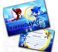 Sonic Party Invitations & Envelopes Birthday Invites (WRITE ON) (Pack of 12)