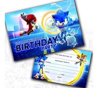 Sonic Party Invitations & Envelopes Birthday Invites (WRITE ON) (Pack of 20)