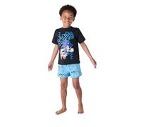 Sonic Pjs Boys Shortie Pyjamas, Cotton Pyjama Bottoms And Short-Sleeve T-Shirt Kids Summer Pjs | Gaming-Themed Nightwear Pyjama Set (Black, 5-6 Years)