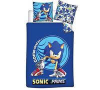 Sonic Prime Blue Bedding Set, 100% Polyester, Duvet Cover 140 x 200 cm + Pillowcase 63 x 63 cm