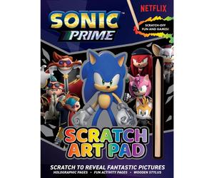 Sonic Prime Scratch Art Fun Activity Pad Includes Wooden Stylus