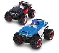 Sonic Racing: CrossWorlds 4.13-Inch Friction-Powered Sonic & Shadow Monster Truck 2-Pack; Includes 2 game-accurate Level-Up Vehicles for head-to-head racing, highly detailed, no batteries required