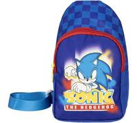 Sonic Shoulder Backpack - Blue Colour - 13x23x7cm - Made in Polyester - Children's Shoulder Bag with Adjustable Handles - Main Compartment - Original Product Designed in Spain