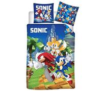 Sonic Tails Knuckles Single Duvet Cover 140x200 + Pillowcase 63x63 Buttons