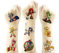 Sonic Tattoo for Kids, 20 Sheets Big Children's Temporary Tattoo Body Art Tattoo Stickers,Goody Bag Stuffers Party Bag Fillers (2x2 Inch) …
