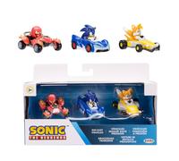 Sonic The Hedgehog 1:64 Die-cast Vehicles 3-Pack Knuckles Sonic and Tails. Ages 3+ (Officially Licensed by Sega)