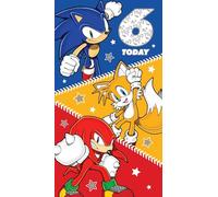 sonic the hedgehog, age 6, birthday card