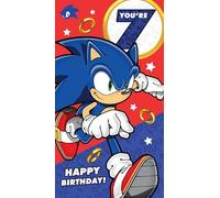 sonic the hedgehog, age 7, birthday card