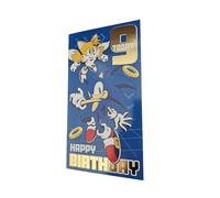 SONIC THE HEDGEHOG AGE 9 BIRTHDAY CARD.