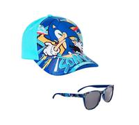 Sonic The Hedgehog Baseball Cap and Sunglasses for Boys, UV Protection Sunglasses, Summer Cap for Children