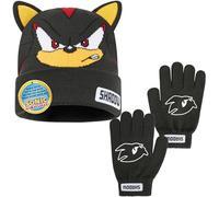 Sonic The Hedgehog Beanie Hat & Winter Gloves Set for Boys 4-12 Years, Warm Cosy Knit Winter Accessories, Gifts for Boys (4-12 Years, Grey Shadow, 2)