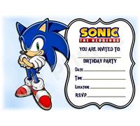 Sonic The Hedgehog Birthday Party Invites - Landscape Frame Design - Party Supplies / Accessories (Pack of 12 A5 Invitations) (WITHOUT Envelopes)