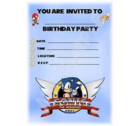 Sonic The Hedgehog Birthday Party Invites - Portrait Design - Party Supplies / Accessories (Pack of 12 A5 Invitations) (WITH Envelopes)