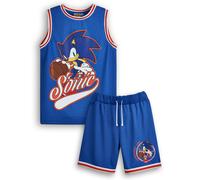 Sonic the Hedgehog Boy's 2 Piece Basketball Set | Blue | Official Merch | Size: 11-12 Years Sonic the Hedgehog Blue 11-12 Years
