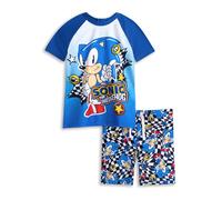 Sonic the Hedgehog Boy's 2 Piece Swim Set | Blue | Official Merch | Size: 6-7 Years Sonic the Hedgehog Blue 6-7 Years
