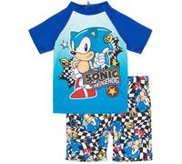 Sonic the Hedgehog Boy's 2 Piece Swim Set | Boys Blue | Official Merch | Size: 8-9 Years Sonic the Hedgehog Blue 8-9 Years