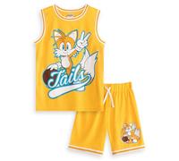 Sonic The Hedgehog Boys Basketball Jersey and Shorts Set Options| Kids Complete Two Piece Sports Outfit | Childrens Athletic Wear Matching Bundle | Game Character Merchandise Apparel Gift