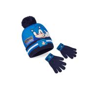Sonic the Hedgehog Boys Beanie Hat Scarf & Gloves Set in Blue Sonic the Hedgehog Blue One Size