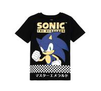 Sonic the Hedgehog Boys Black Japanese Text Print Short Sleeved T-Shirt - 12-13 Years