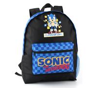 Sonic the Hedgehog Boys Black Sonic Placement Print Graphic Checkerboard Pocket Backpack (One Size)