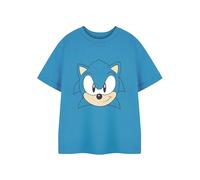 Sonic The Hedgehog Boys Blue Short Sleeved T-Shirt | Gamer Graphic Tee for Kids | Sonic Video Game Apparel | Classic Sega Character Top | Children's Gaming Merchandise Gift