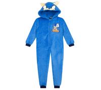 Sonic the Hedgehog Boy's Fleece Onesie in Blue | Size: 9-10 Years Sonic the Hedgehog Blue 9-10 Years