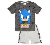 Sonic the Hedgehog Boys Grey Sonic Gaming Placement Print Short Sleeve Short Leg Pyjama Set - 7-8 Years