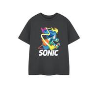 Sonic the Hedgehog Boys Grey Watercolour Short Sleeved T-Shirt - 3-4 Years