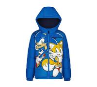 Sonic the Hedgehog Boys' Heavyweight Puffer Hooded Bubble Jacket Winter Coat, Blue Sonic and Tails, 7