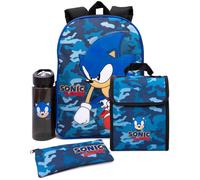 Sonic the Hedgehog Boy's Kids 4 Piece Backpack Set (Camouflage) in Green Sonic the Hedgehog Green One Size