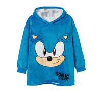 Sonic the Hedgehog Boy's Kids Blanket Hoodie (Boys Blue) in Blue Sonic the Hedgehog Blue One Size