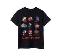 Sonic the Hedgehog Boy's Kids Short Sleeved T-Shirt (Black) in Black | Size: 9-10 Years Sonic the Hedgehog Black 9-10 Years